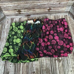 Lot of 3 GEM GEAR Women's M Volleball Poly Spandex Blend Shorts 2" Inseam